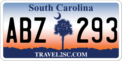 SC license plate ABZ293