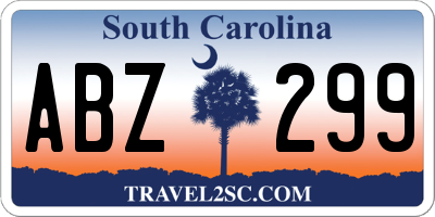 SC license plate ABZ299