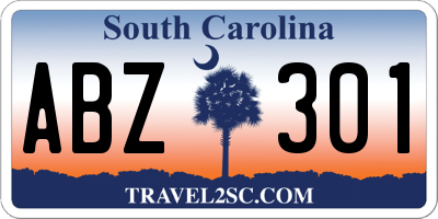 SC license plate ABZ301