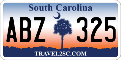 SC license plate ABZ325