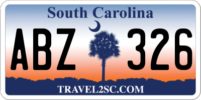 SC license plate ABZ326