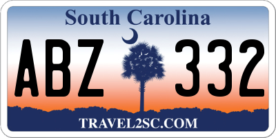 SC license plate ABZ332