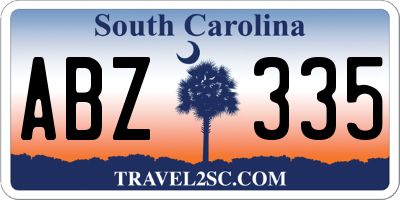 SC license plate ABZ335