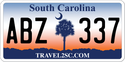 SC license plate ABZ337