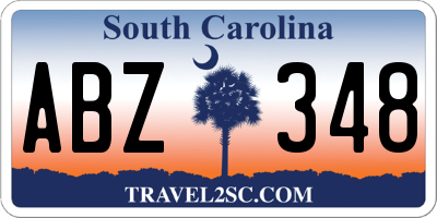 SC license plate ABZ348