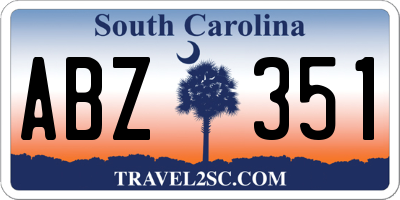 SC license plate ABZ351