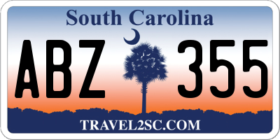 SC license plate ABZ355