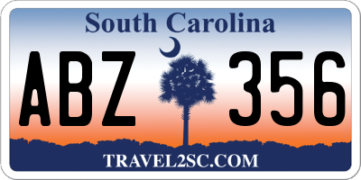 SC license plate ABZ356