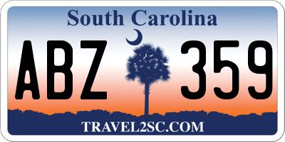 SC license plate ABZ359