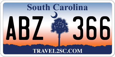 SC license plate ABZ366