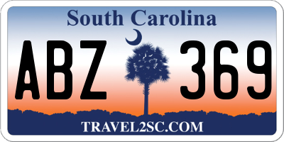 SC license plate ABZ369