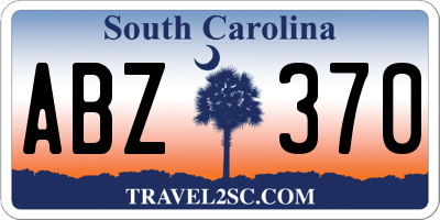 SC license plate ABZ370