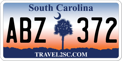 SC license plate ABZ372
