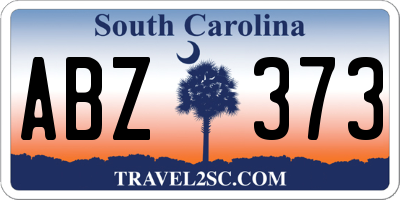 SC license plate ABZ373