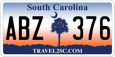 SC license plate ABZ376