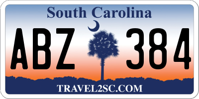 SC license plate ABZ384