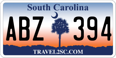 SC license plate ABZ394