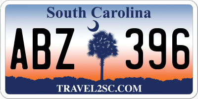 SC license plate ABZ396