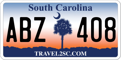 SC license plate ABZ408