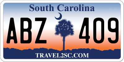 SC license plate ABZ409
