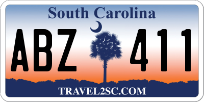 SC license plate ABZ411