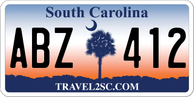 SC license plate ABZ412