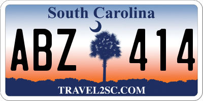 SC license plate ABZ414