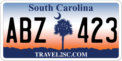 SC license plate ABZ423