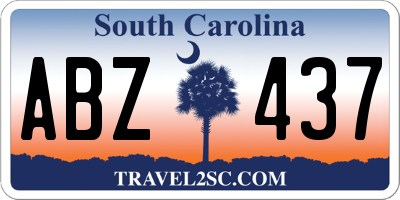 SC license plate ABZ437