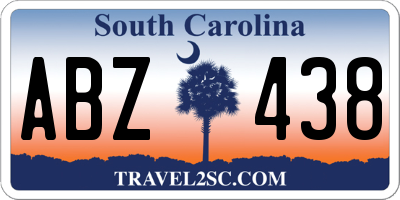 SC license plate ABZ438