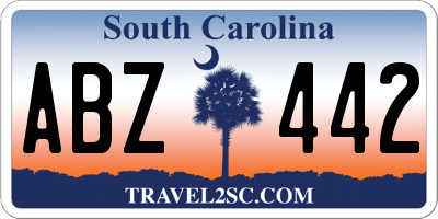 SC license plate ABZ442