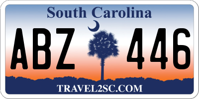 SC license plate ABZ446