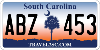 SC license plate ABZ453
