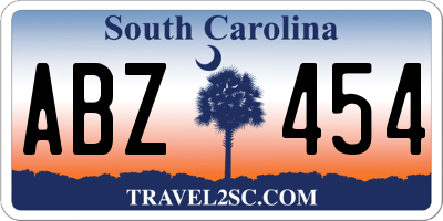 SC license plate ABZ454