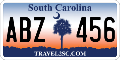 SC license plate ABZ456
