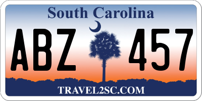 SC license plate ABZ457