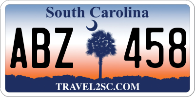 SC license plate ABZ458