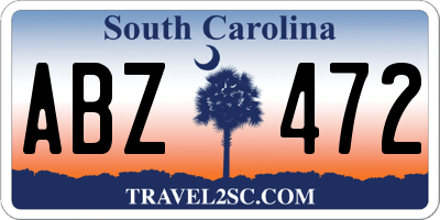 SC license plate ABZ472