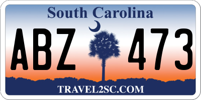 SC license plate ABZ473