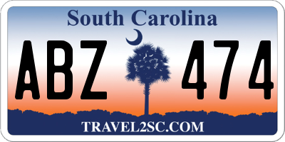 SC license plate ABZ474