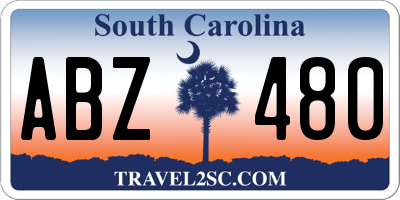 SC license plate ABZ480