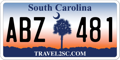 SC license plate ABZ481