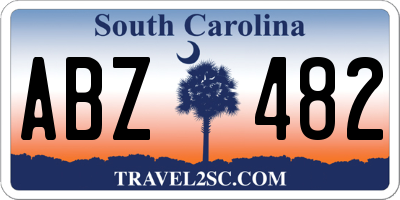 SC license plate ABZ482
