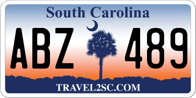 SC license plate ABZ489