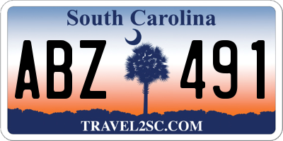 SC license plate ABZ491