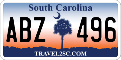 SC license plate ABZ496