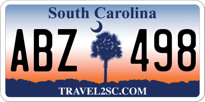SC license plate ABZ498