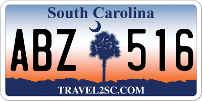 SC license plate ABZ516