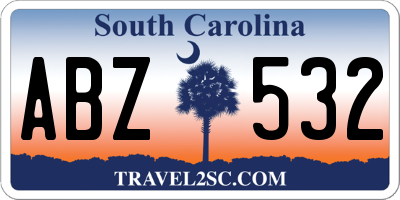 SC license plate ABZ532