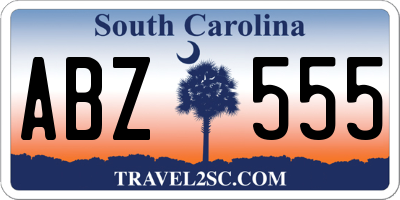 SC license plate ABZ555